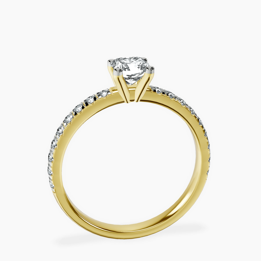 18kt Yellow Gold Venetia Half Eternity Lab Diamond Ring side right image one