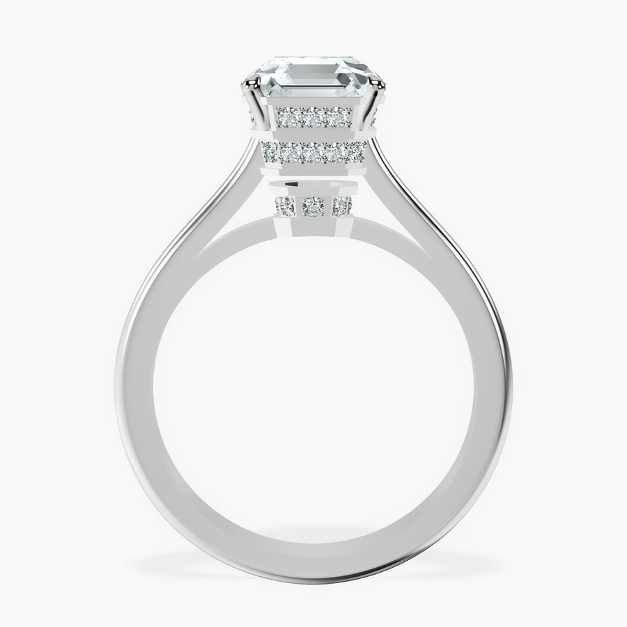 10kt White Gold Siran Secret Halo Lab Diamond Ring side right image one
