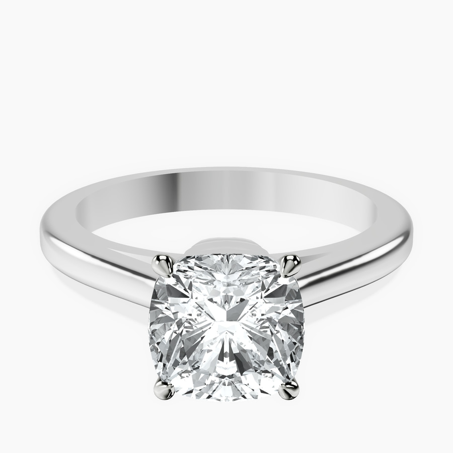 Platinum Siran Secret Halo Lab Diamond Ring front image