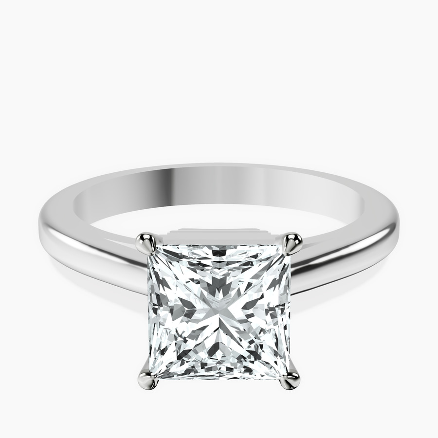 Platinum Siran Secret Halo Lab Diamond Ring front image