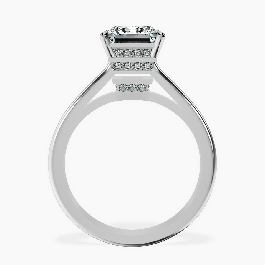 Platinum Siran Secret Halo Lab Diamond Ring side right image one