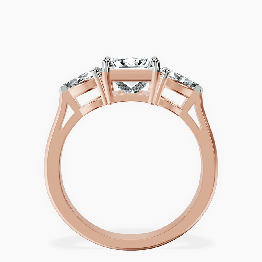 18kt Rose Gold Della Three stone Side Pear Lab Diamond Ring side right image one