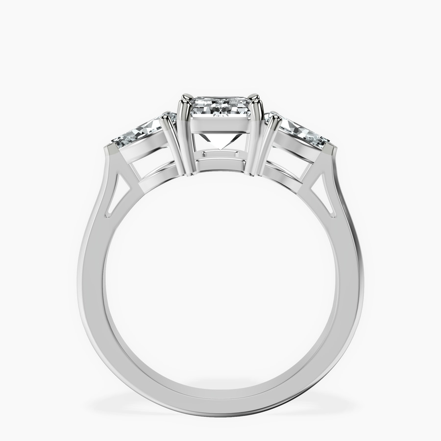 Platinum Della Three stone Side Pear Lab Diamond Ring side right image one