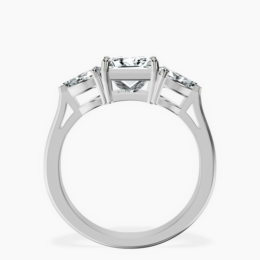Platinum Della Three stone Side Pear Lab Diamond Ring side right image one