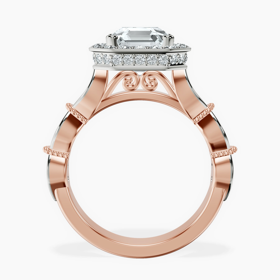 14kt Rose Gold Micaela Halo Lab Diamond Ring side right image one
