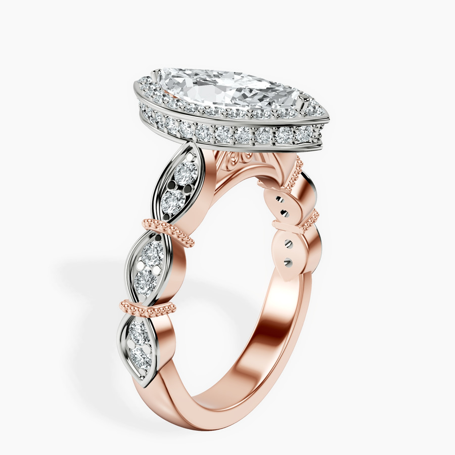 14kt Rose Gold Micaela Halo Lab Diamond Ring standing product image one