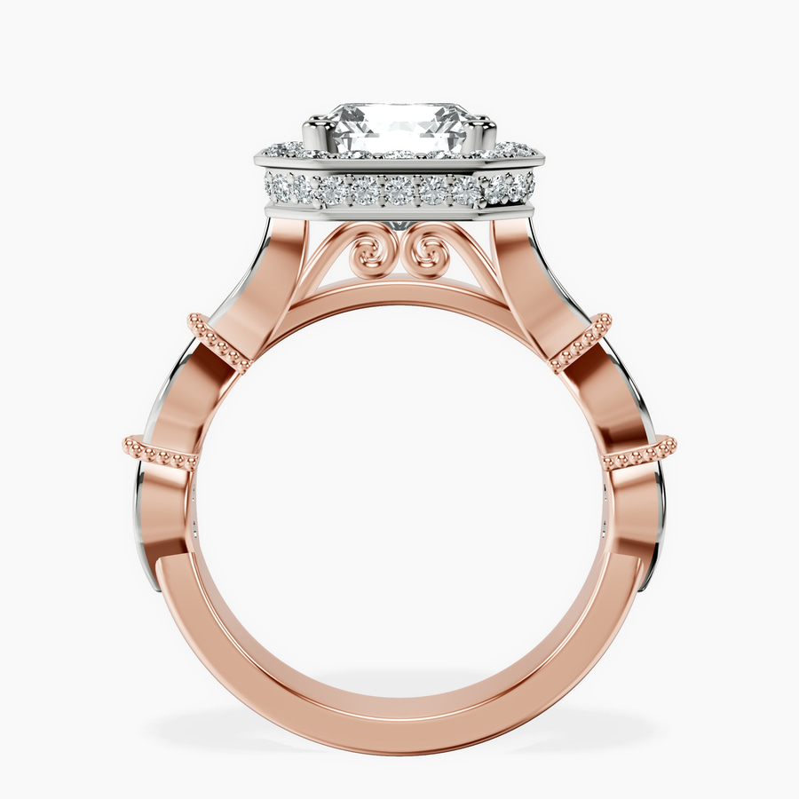 10kt Rose Gold Micaela Halo Lab Diamond Ring side right image one