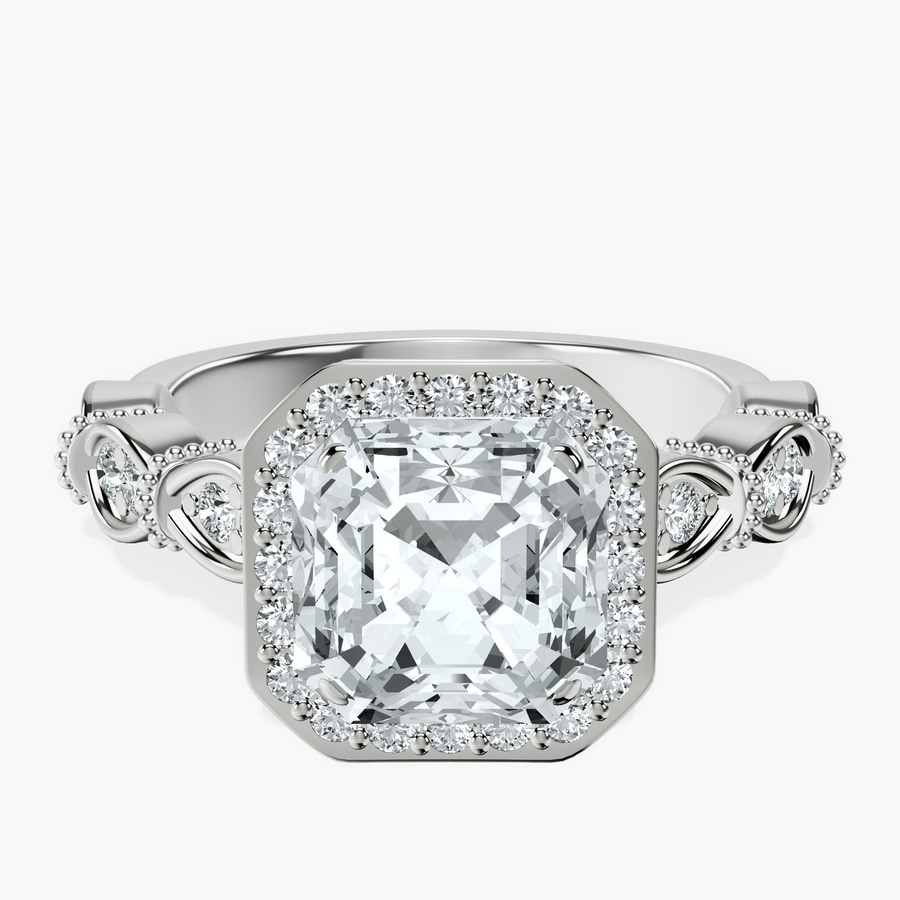 Platinum Micaela Halo Lab Diamond Ring front image
