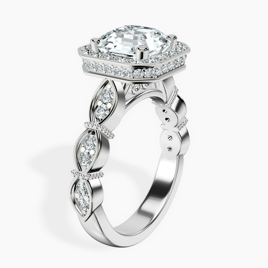 Platinum Micaela Halo Lab Diamond Ring standing product image one