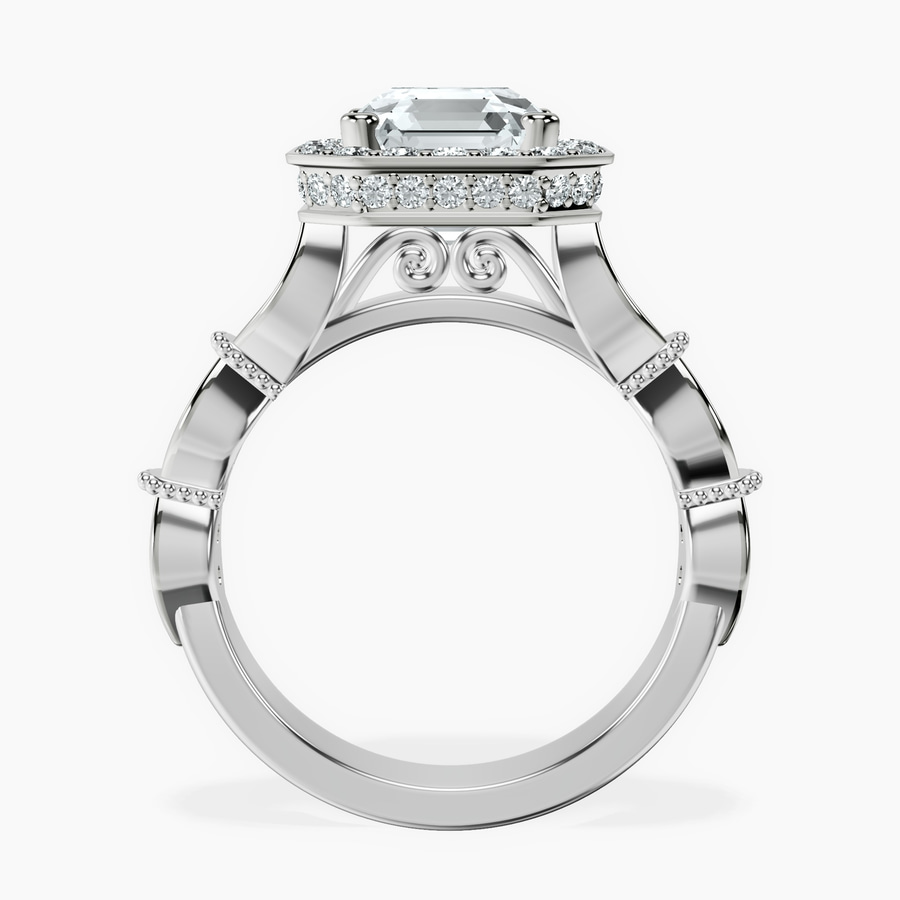 Platinum Micaela Halo Lab Diamond Ring side right image one