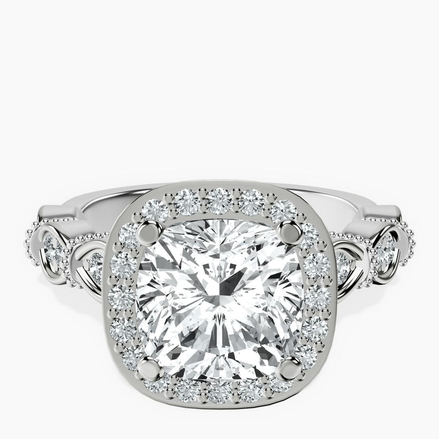 Platinum Micaela Halo Lab Diamond Ring front image