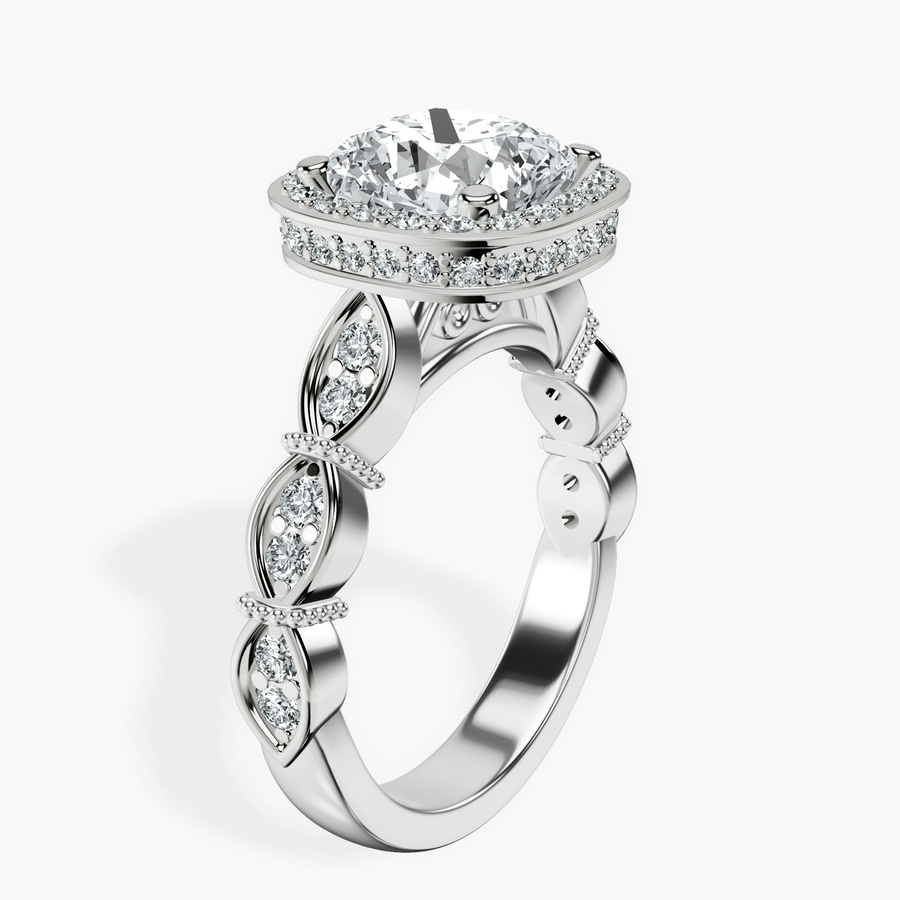Platinum Micaela Halo Lab Diamond Ring standing product image one