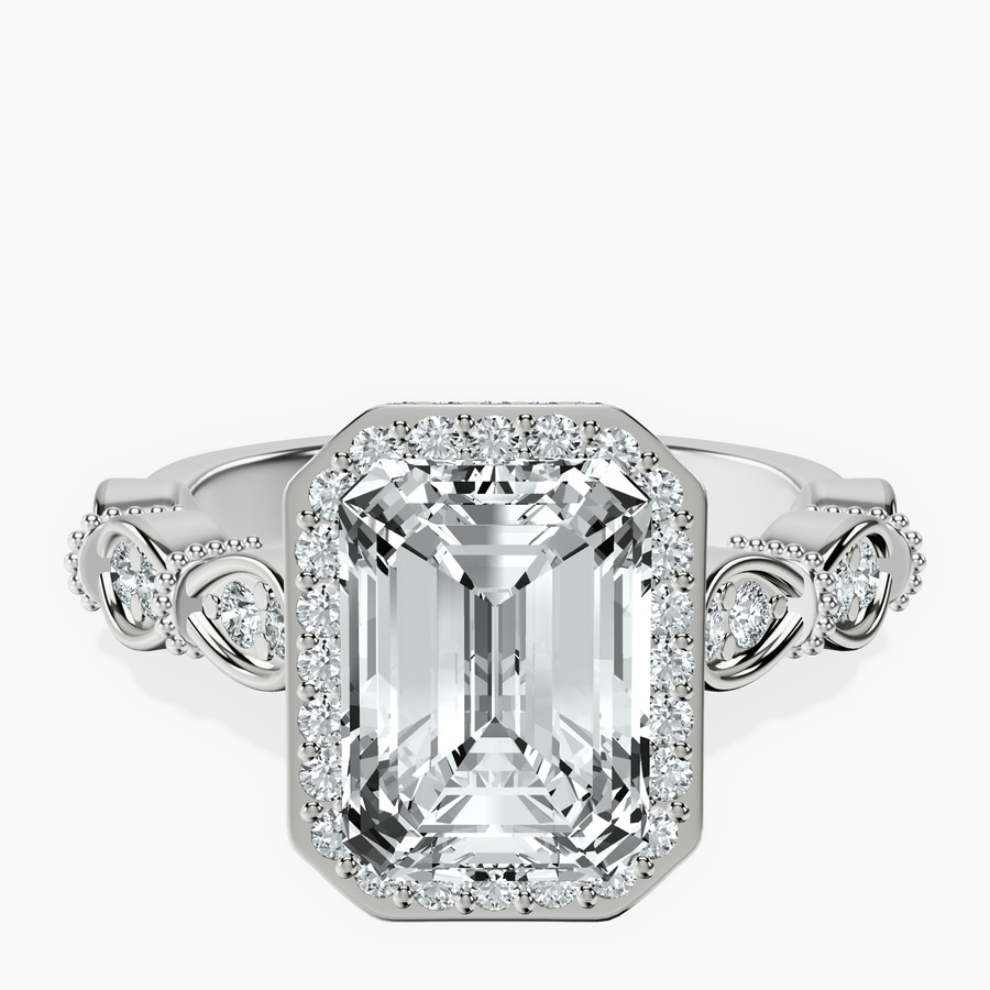 Platinum Micaela Halo Lab Diamond Ring front image