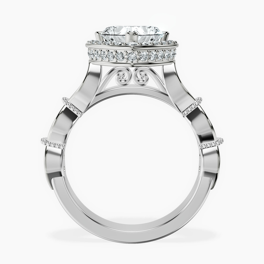 Platinum Micaela Halo Lab Diamond Ring side right image one