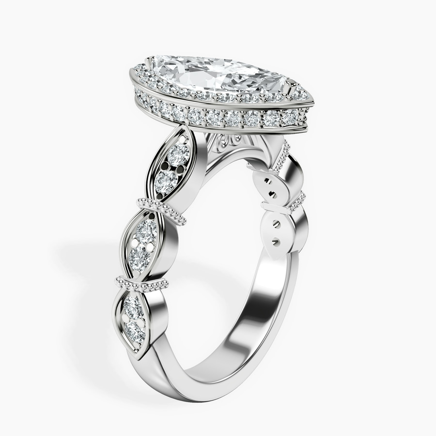 Platinum Micaela Halo Lab Diamond Ring standing product image one