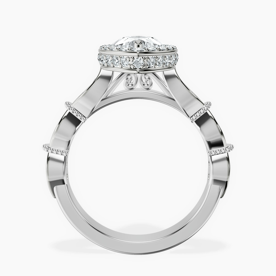 Platinum Micaela Halo Lab Diamond Ring side right image one