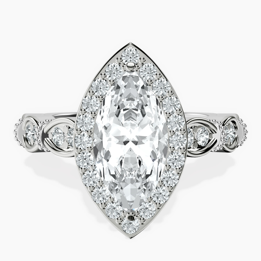 Platinum Micaela Halo Lab Diamond Ring front image