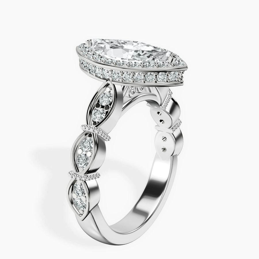 Platinum Micaela Halo Lab Diamond Ring standing product image one