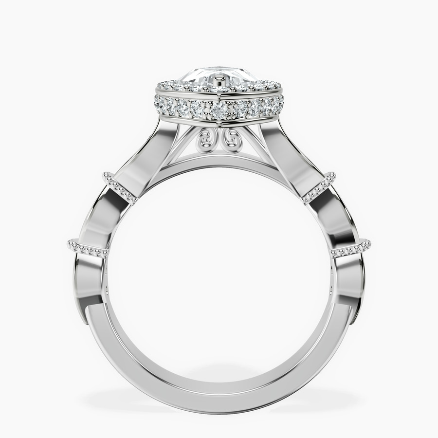 Platinum Micaela Halo Lab Diamond Ring side right image one