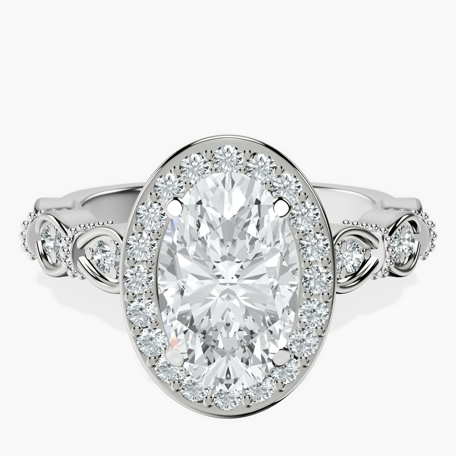 Platinum Micaela Halo Lab Diamond Ring front image