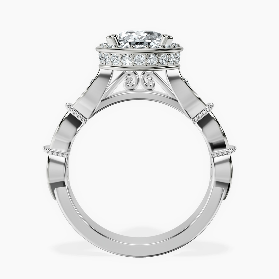 14kt White Gold Micaela Halo Lab Diamond Ring side right image one