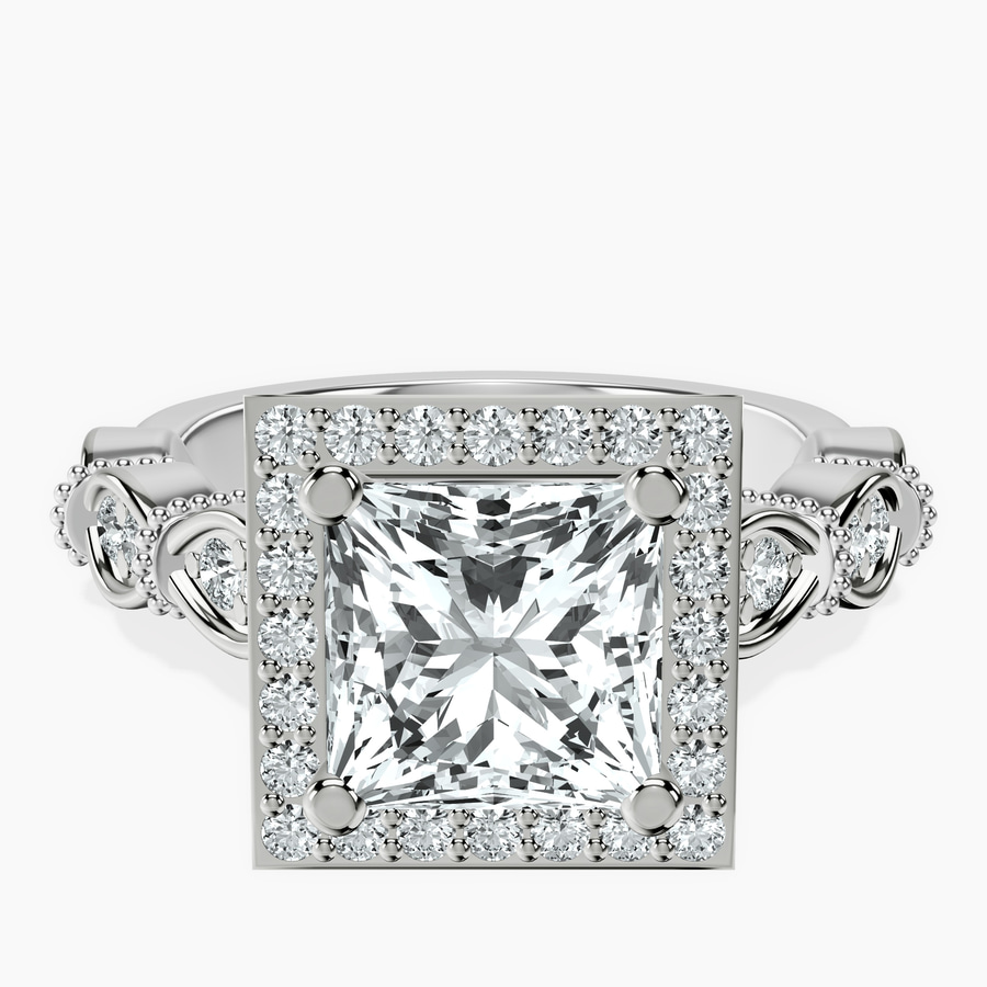 Platinum Micaela Halo Lab Diamond Ring front image