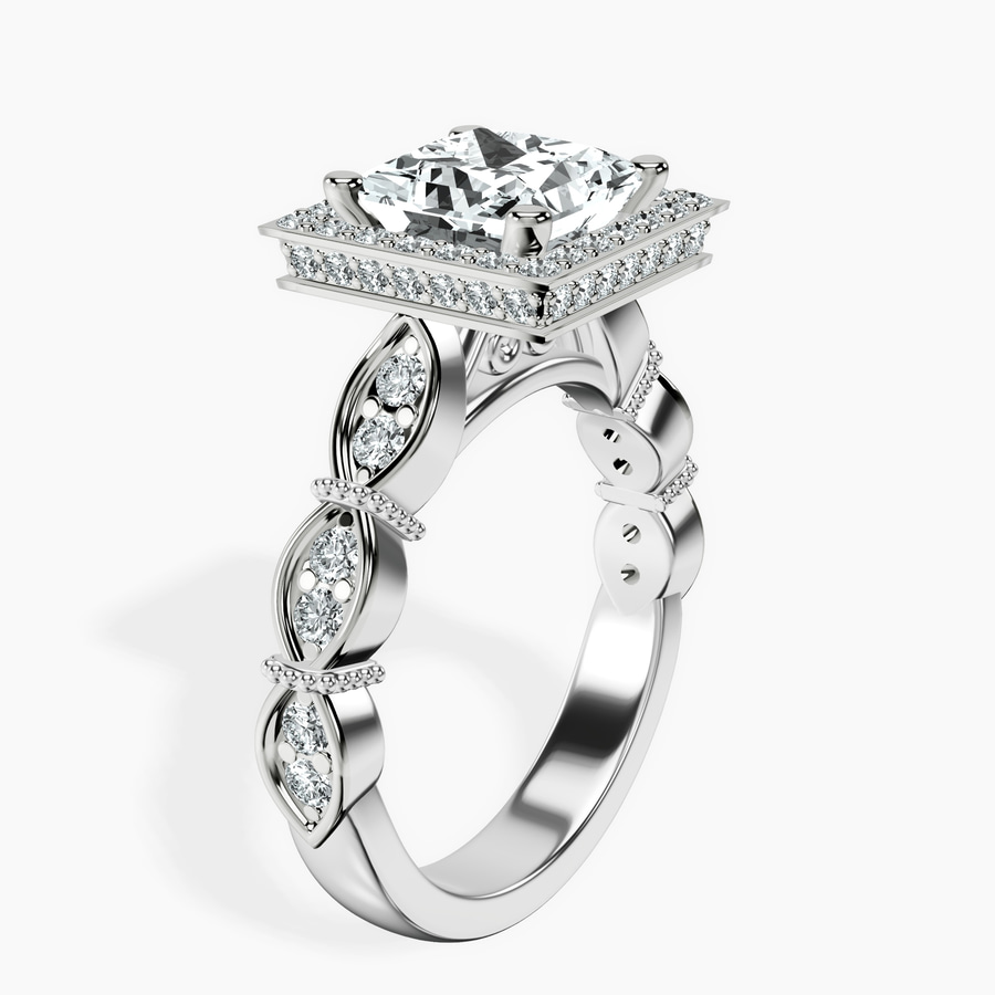 Platinum Micaela Halo Lab Diamond Ring standing product image one