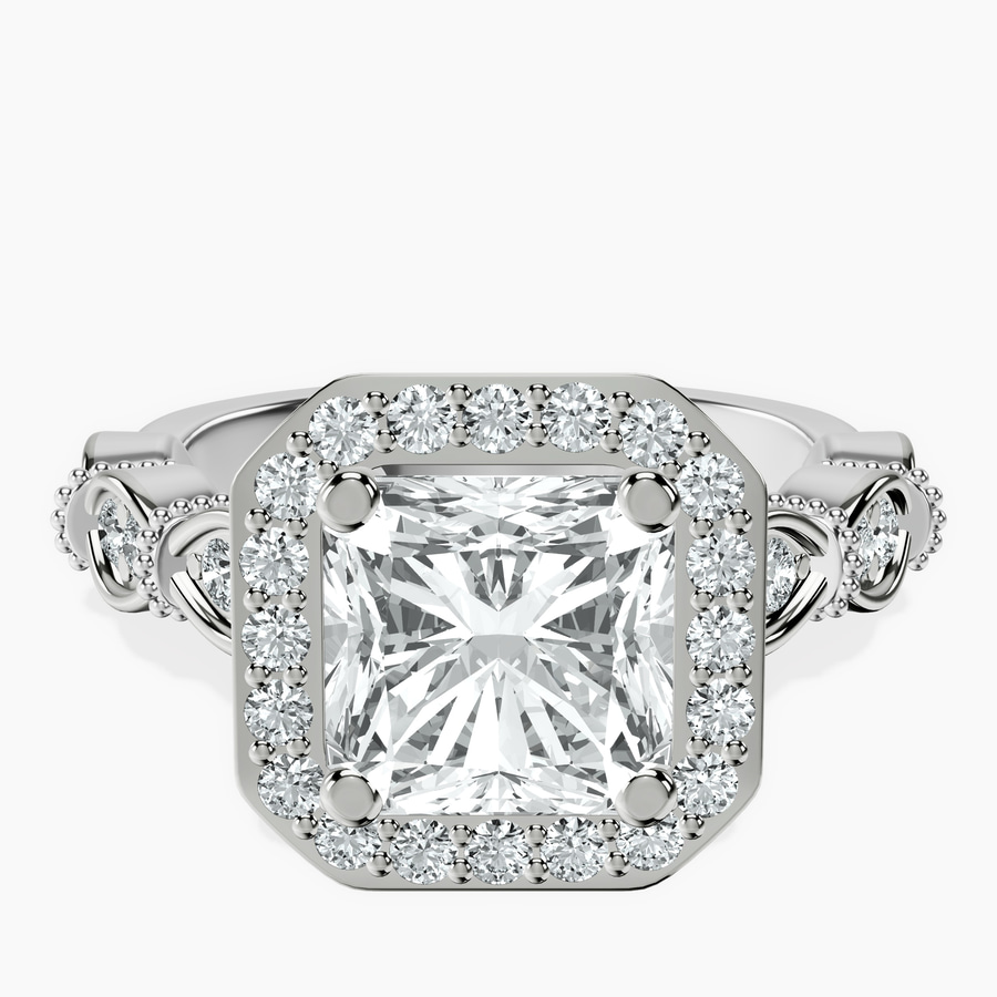 Platinum Micaela Halo Lab Diamond Ring front image