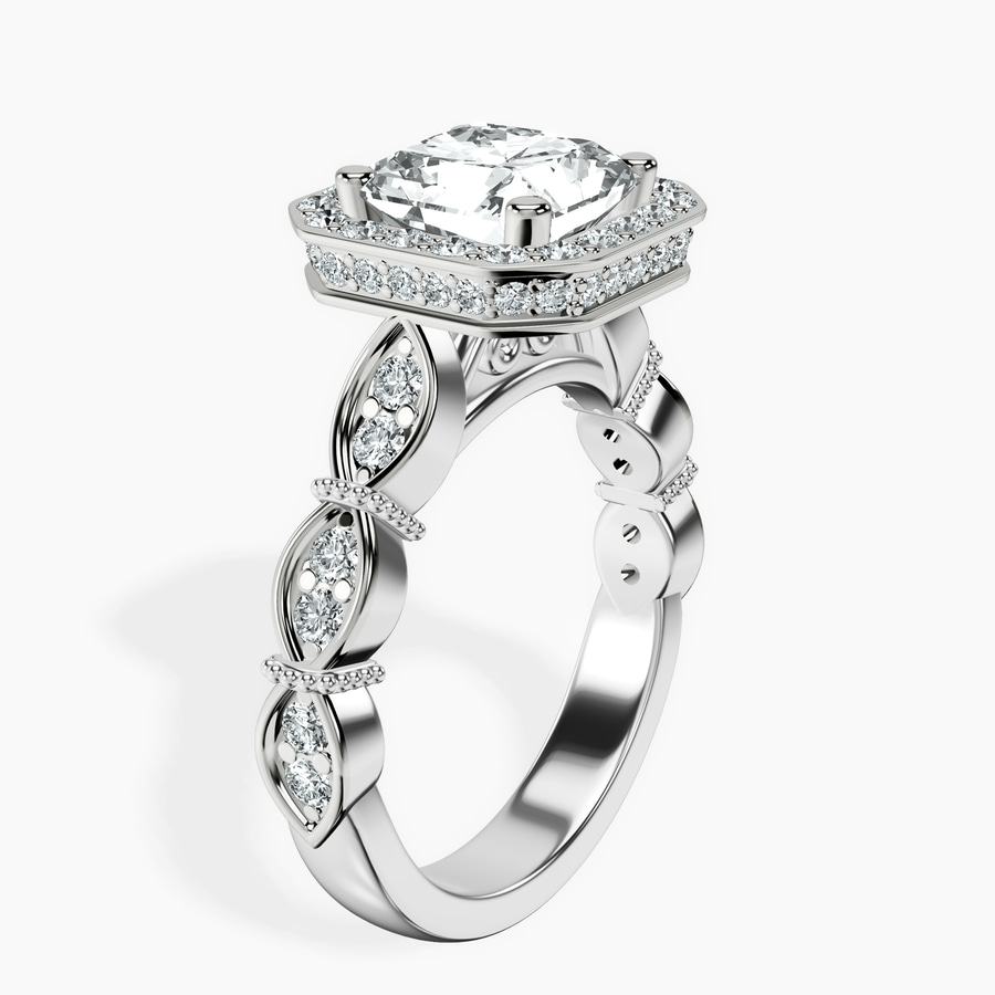 Platinum Micaela Halo Lab Diamond Ring standing product image one