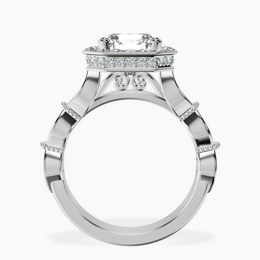 Platinum Micaela Halo Lab Diamond Ring side right image one