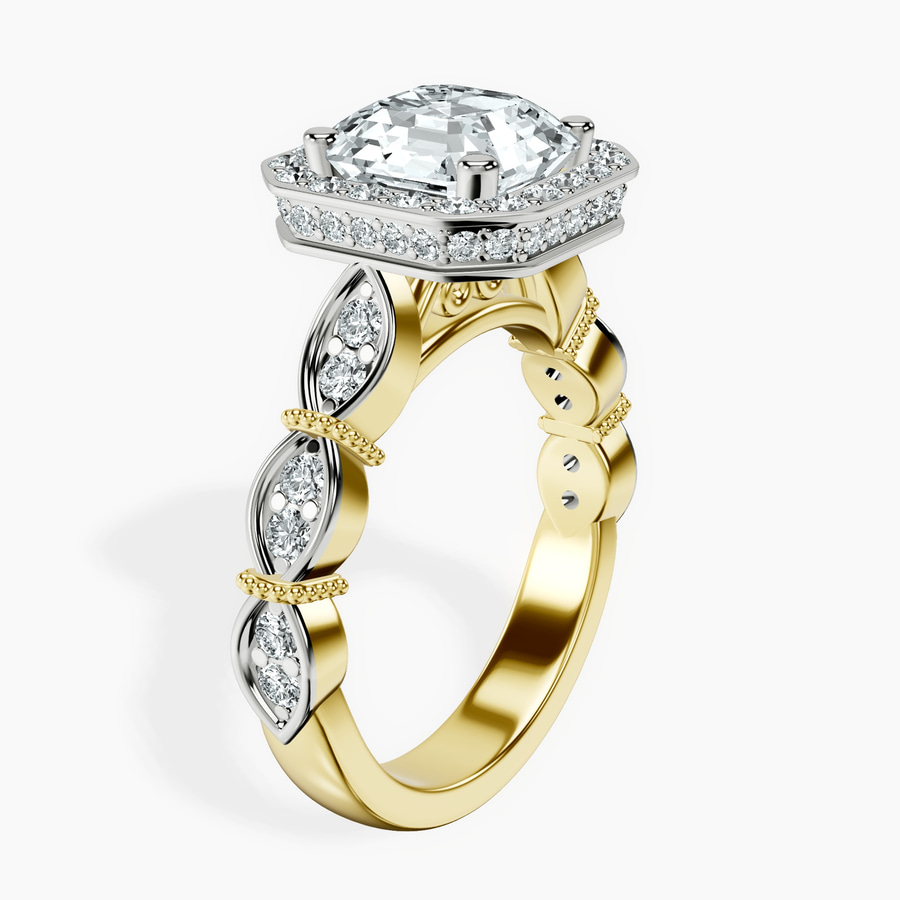 10kt Yellow Gold Micaela Halo Lab Diamond Ring standing product image one
