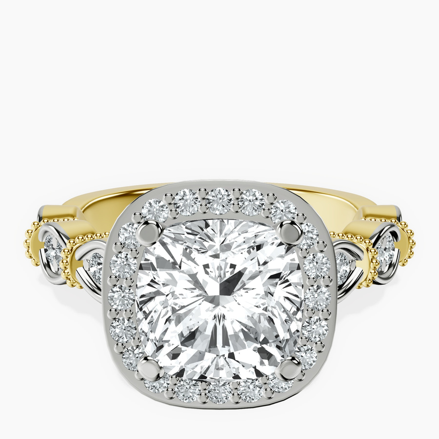 10kt Yellow Gold Micaela Halo Lab Diamond Ring front image