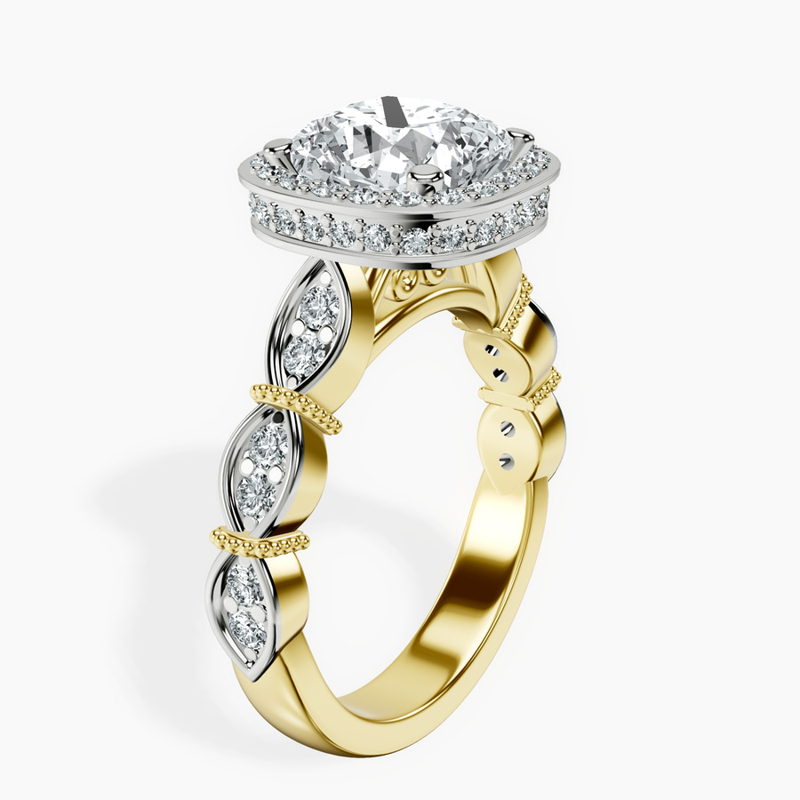 10kt Yellow Gold Micaela Halo Lab Diamond Ring standing product image one