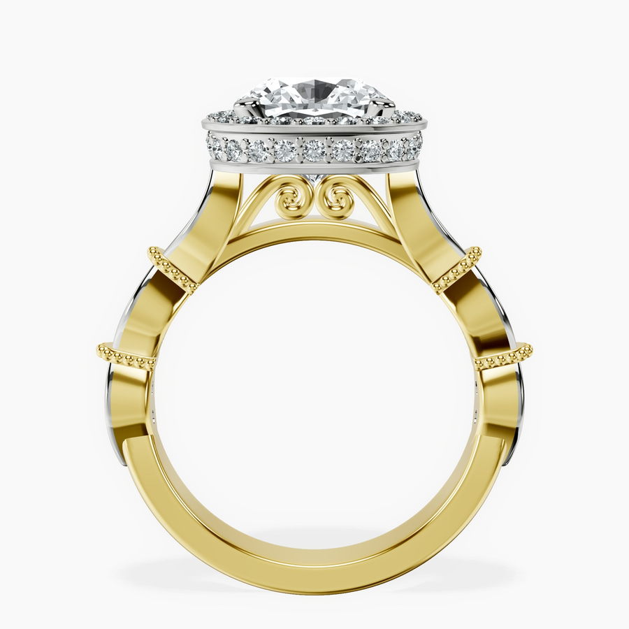 10kt Yellow Gold Micaela Halo Lab Diamond Ring side right image one