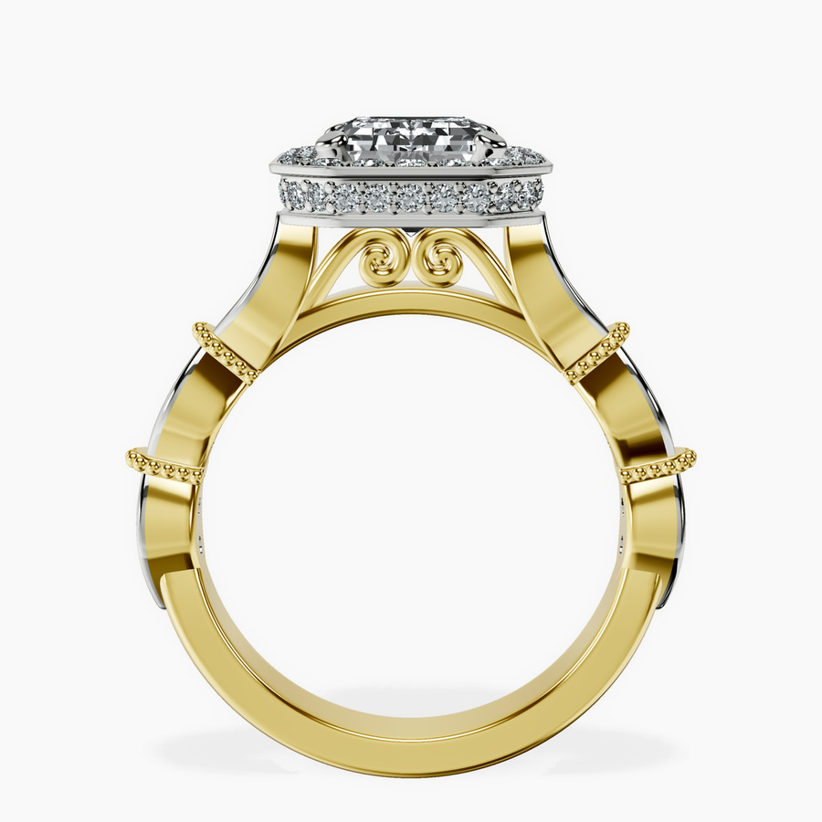 14kt Yellow Gold Micaela Halo Lab Diamond Ring side right image one