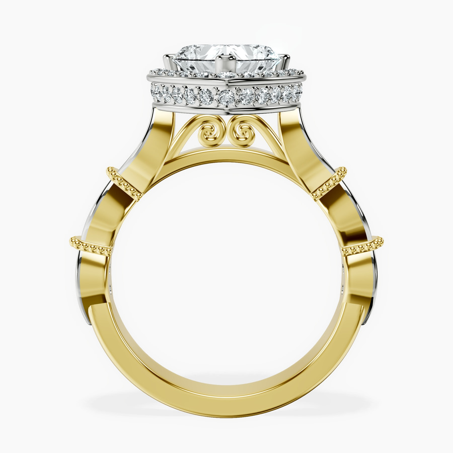 14ct Yellow Gold Micaela Halo Lab Diamond Ring side right image one