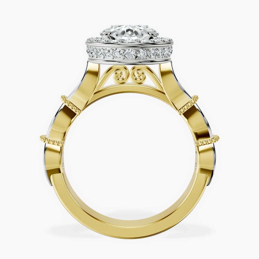 14kt Yellow Gold Micaela Halo Lab Diamond Ring side right image one