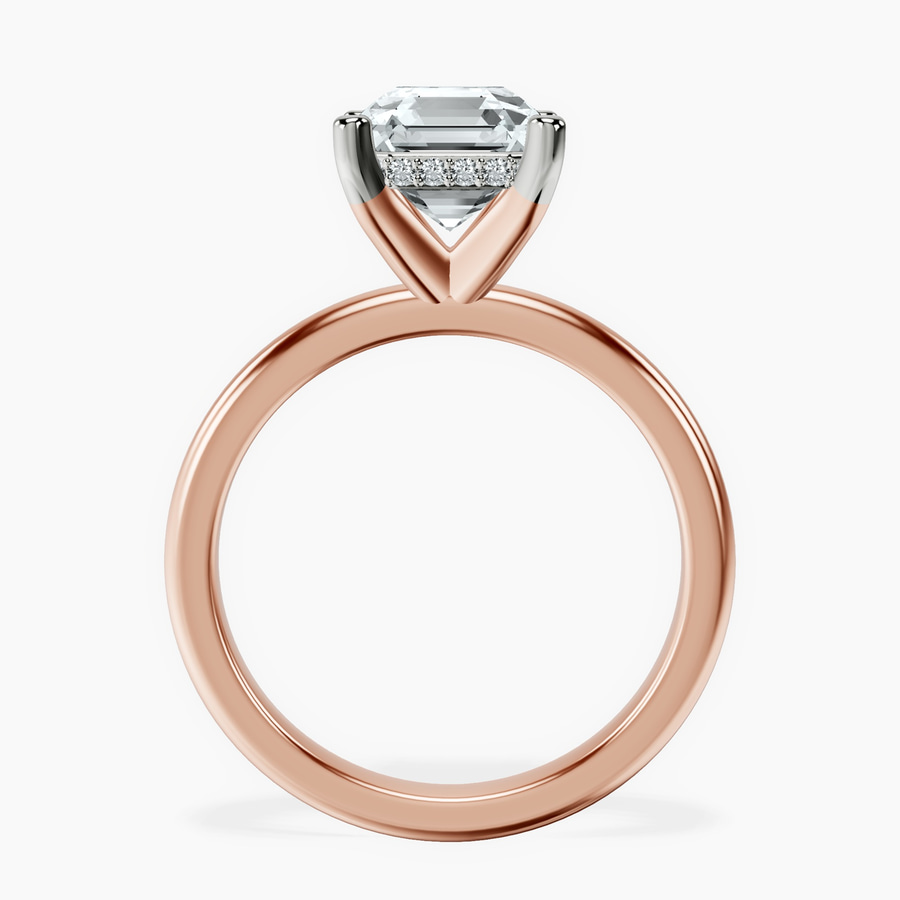 18kt Rose Gold Mildred Hidden Halo Solitaire Lab Diamond Ring side right image one