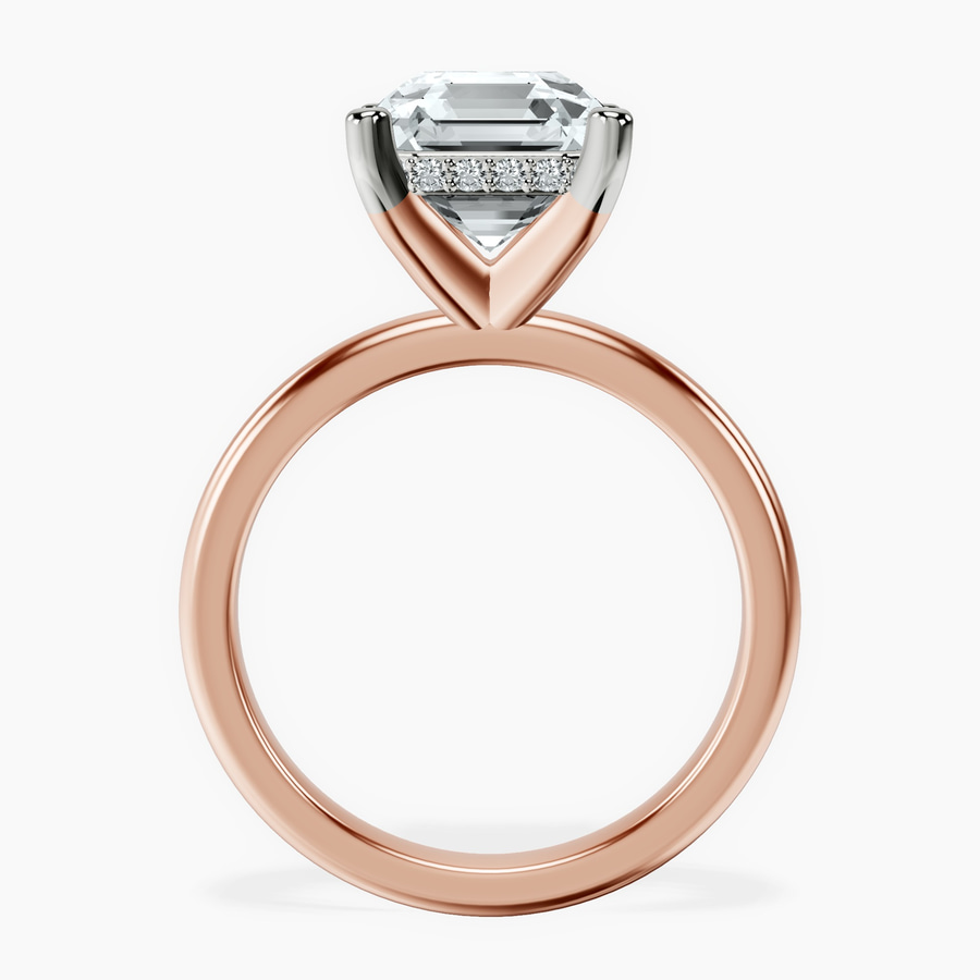 10kt Rose Gold Mildred Hidden Halo Solitaire Lab Diamond Ring side right image one