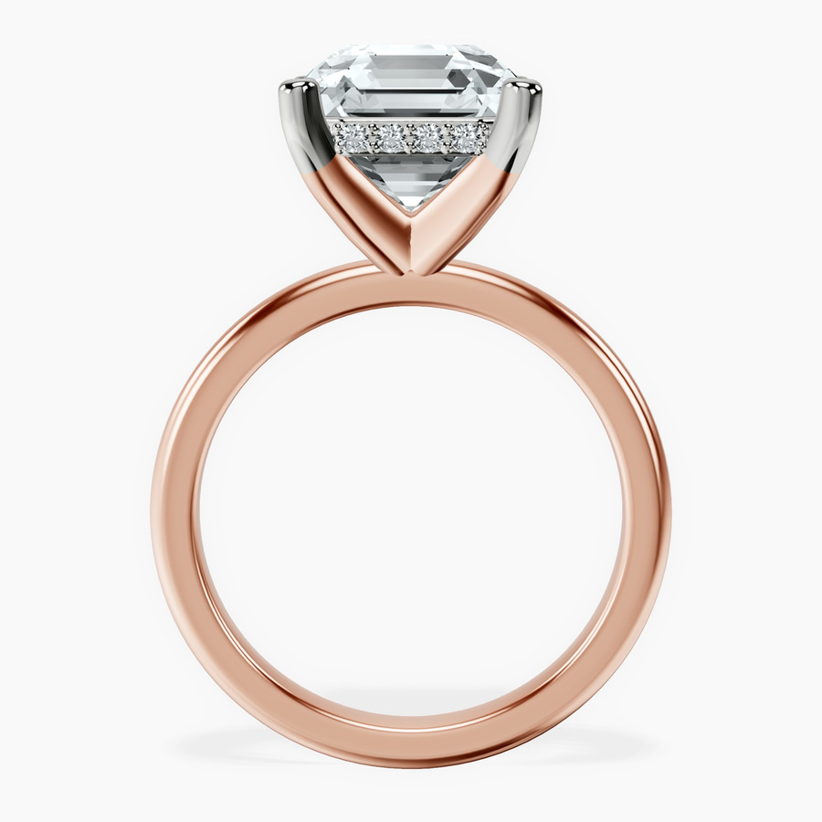 10kt Rose Gold Mildred Hidden Halo Solitaire Lab Diamond Ring side right image one