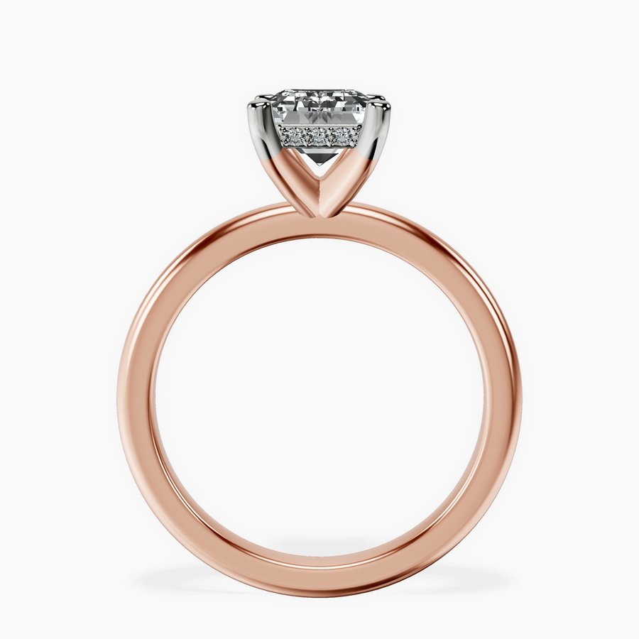 18ct Rose Gold Mildred Hidden Halo Solitaire Lab Diamond Ring side right image one