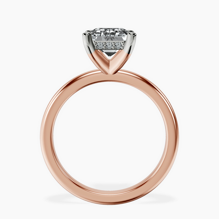 14kt Rose Gold Mildred Hidden Halo Solitaire Lab Diamond Ring side right image one