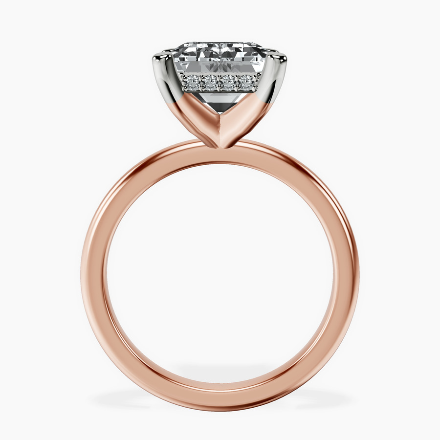 14kt Rose Gold Mildred Hidden Halo Solitaire Lab Diamond Ring side right image one