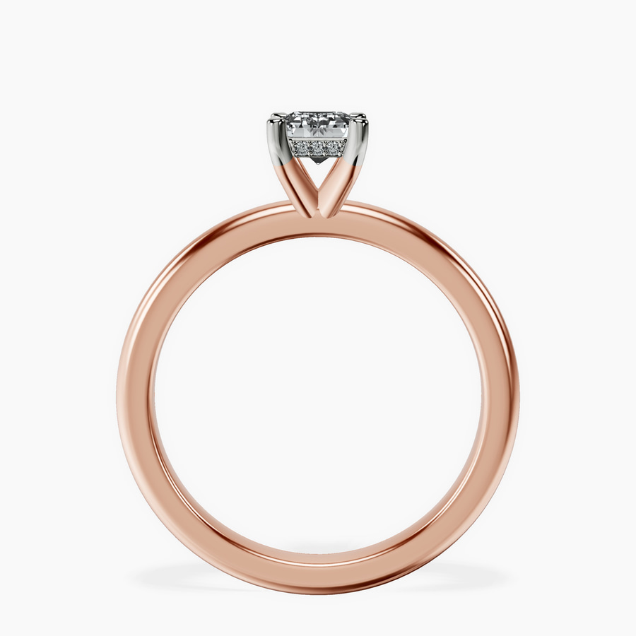 14kt Rose Gold Mildred Hidden Halo Solitaire Lab Diamond Ring side right image one