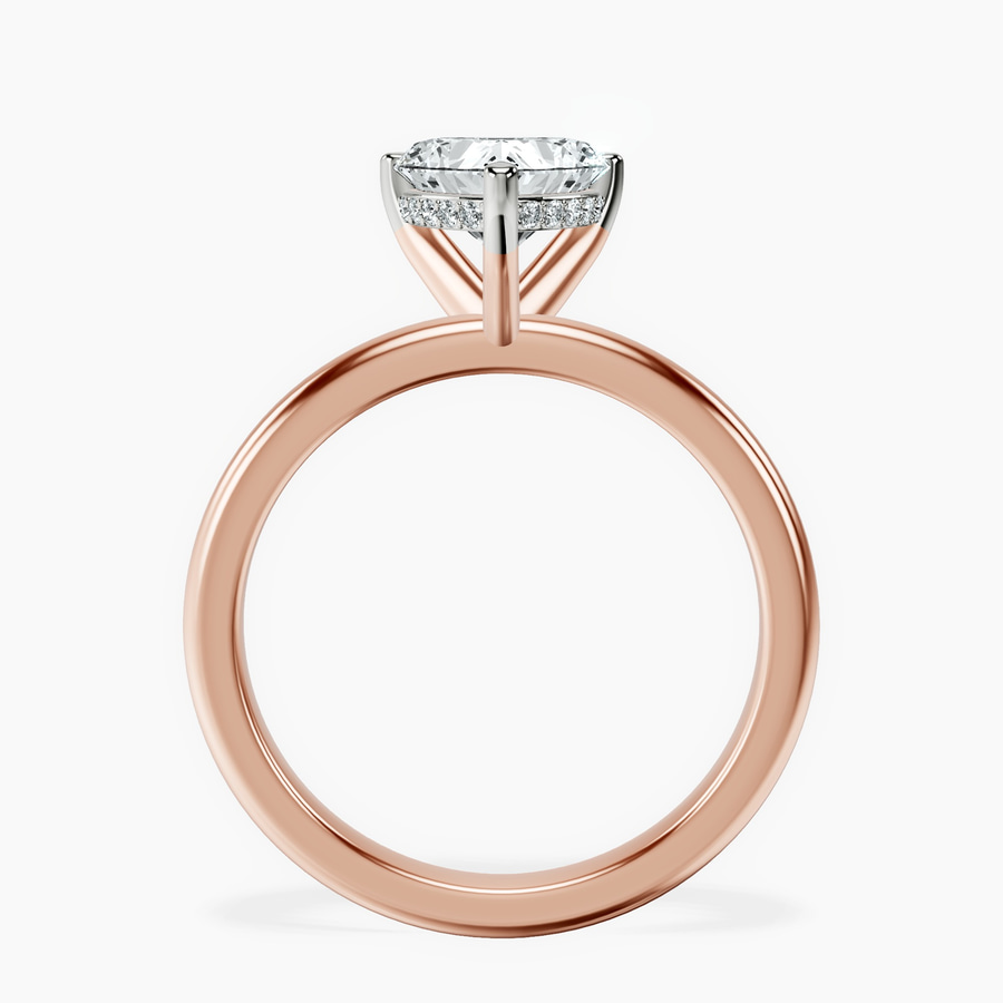 10kt Rose Gold Mildred Hidden Halo Solitaire Lab Diamond Ring side right image one