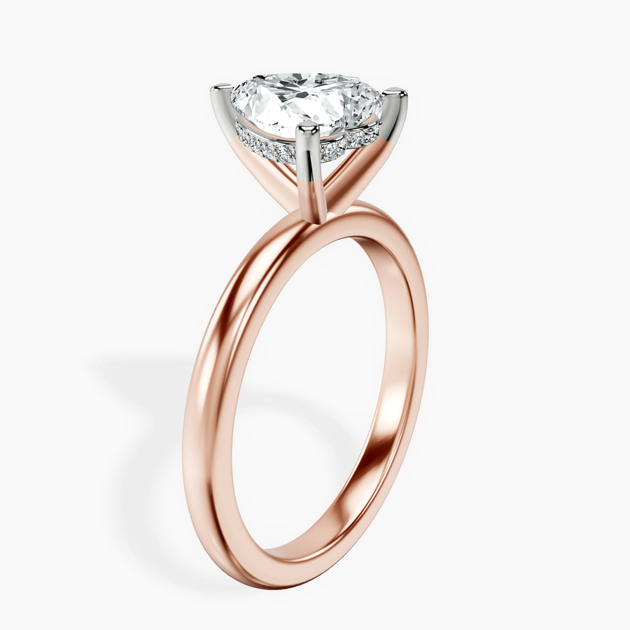 9ct Rose Gold Mildred Hidden Halo Solitaire Lab Diamond Ring standing product image one
