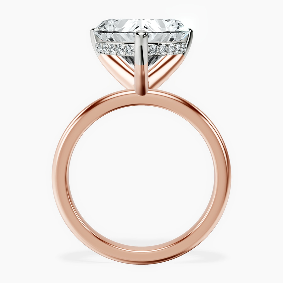 14kt Rose Gold Mildred Hidden Halo Solitaire Lab Diamond Ring side right image one