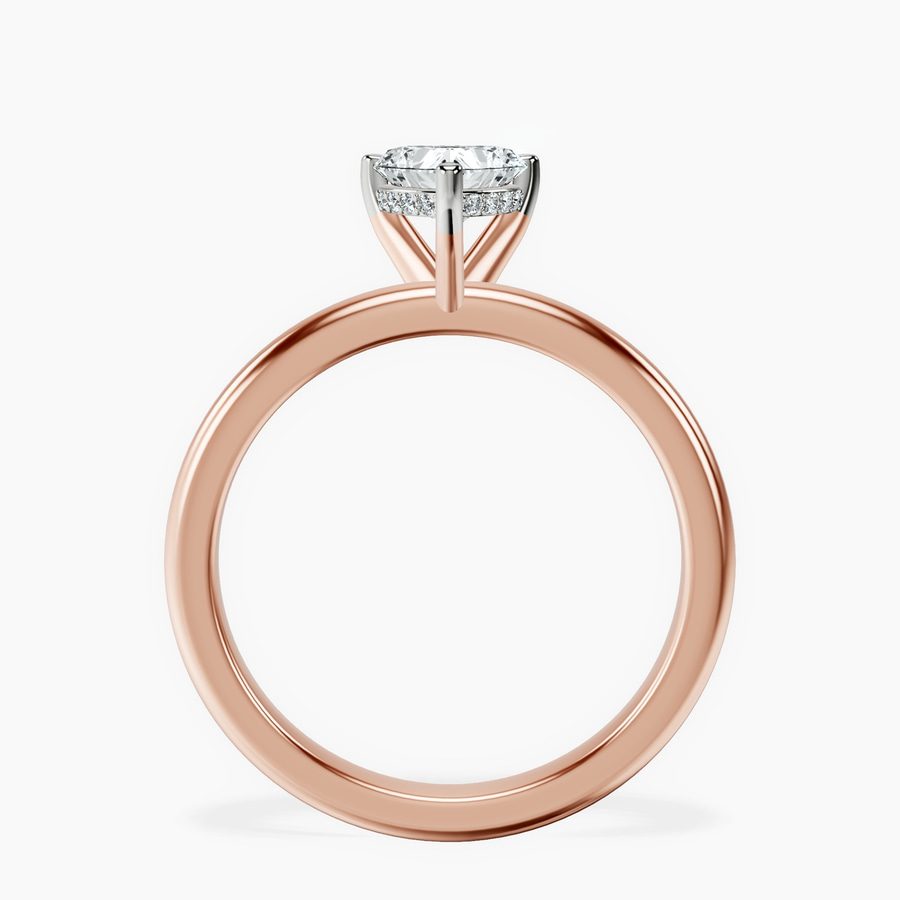 14kt Rose Gold Mildred Hidden Halo Solitaire Lab Diamond Ring side right image one