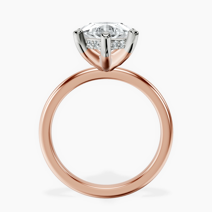 14kt Rose Gold Mildred Hidden Halo Solitaire Lab Diamond Ring side right image one