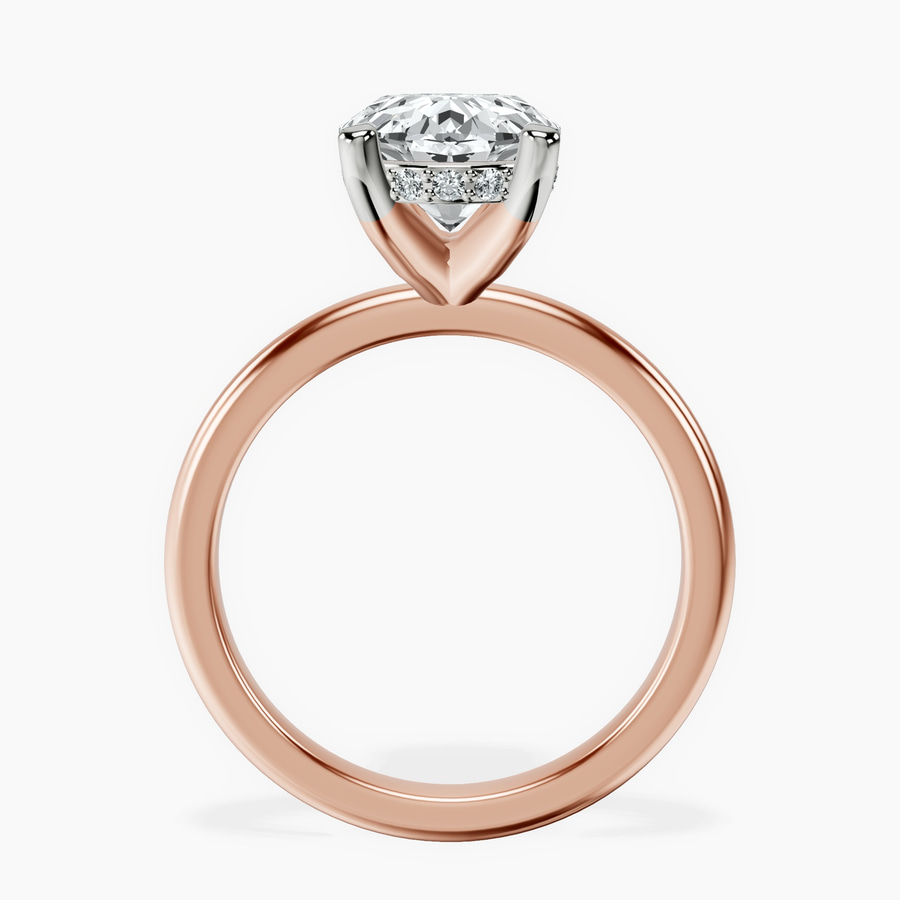 14kt Rose Gold Mildred Hidden Halo Solitaire Lab Diamond Ring side right image one